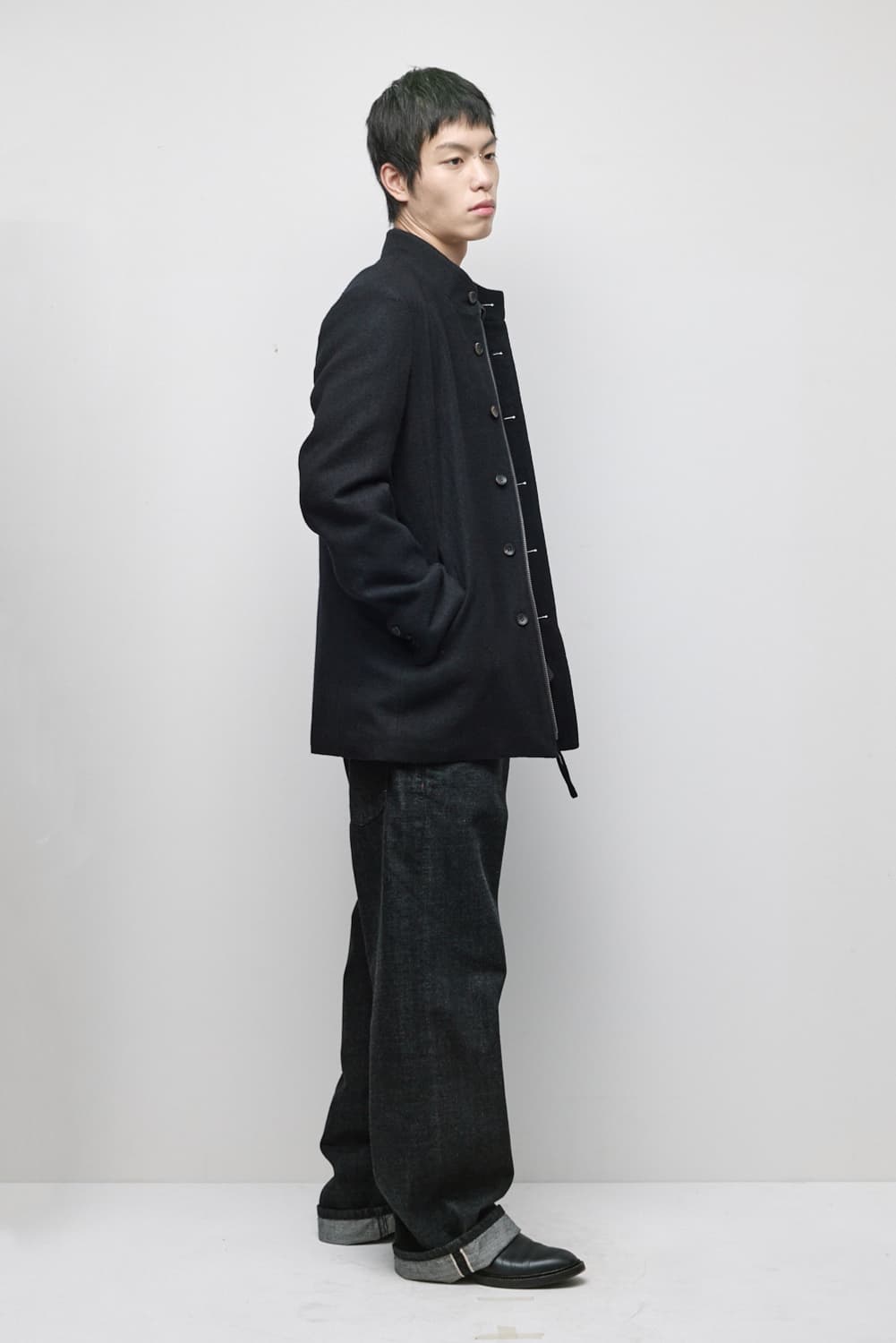 해칭룸 스탠드 카라 코트 상품이미지5