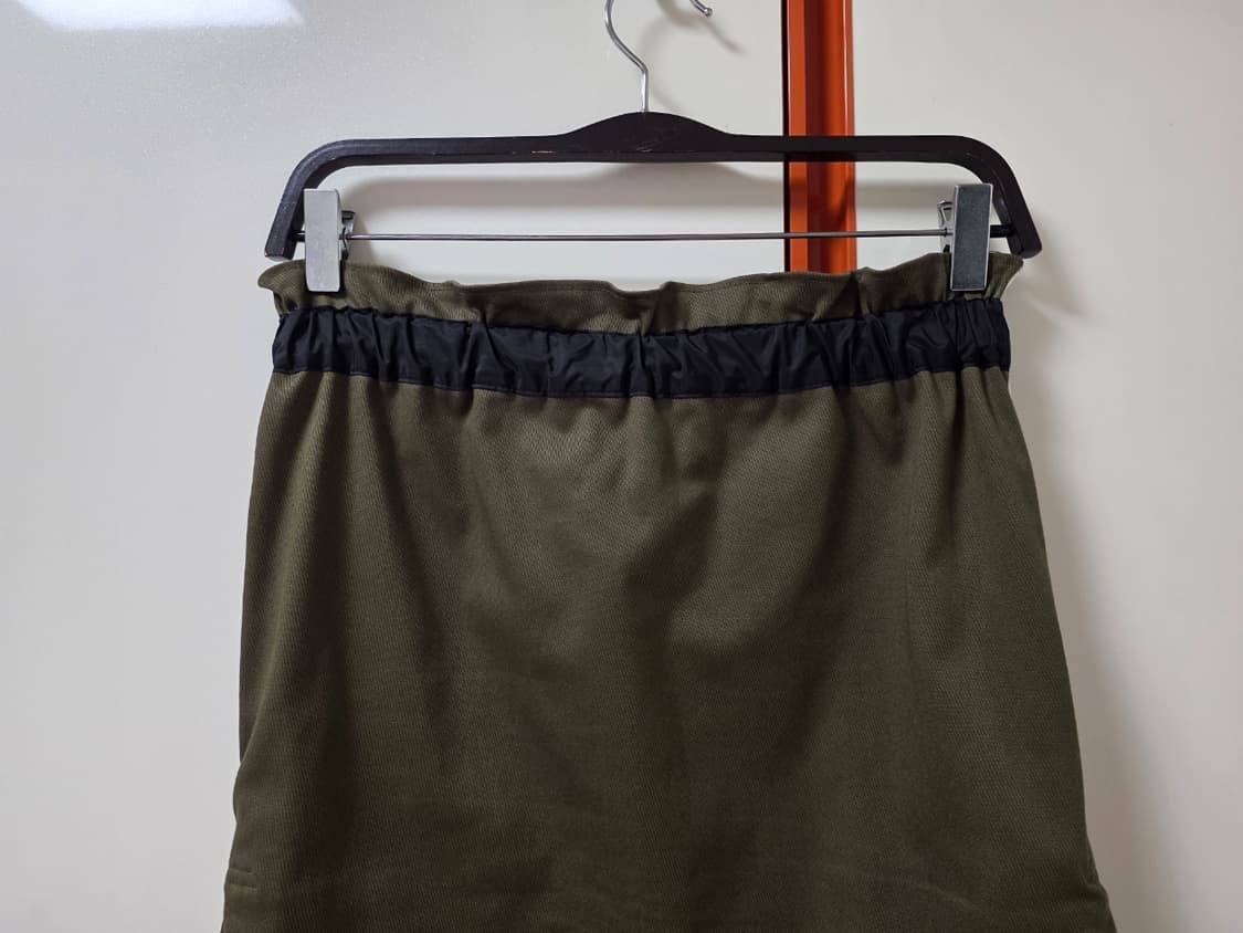 READY 2 WEAR 카키 플리츠배색 스커트 F
 상품이미지6