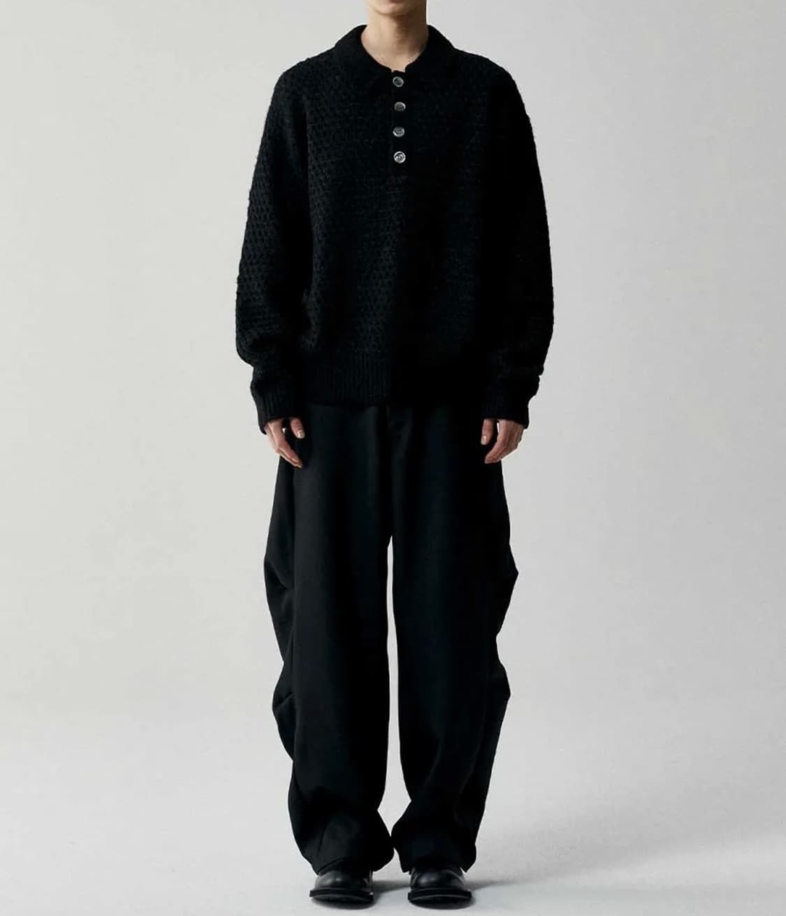 르마드 아란 울 PK니트 블랙(2size) 폴로니트/인템포무드/밀로/쿠어 상품이미지4