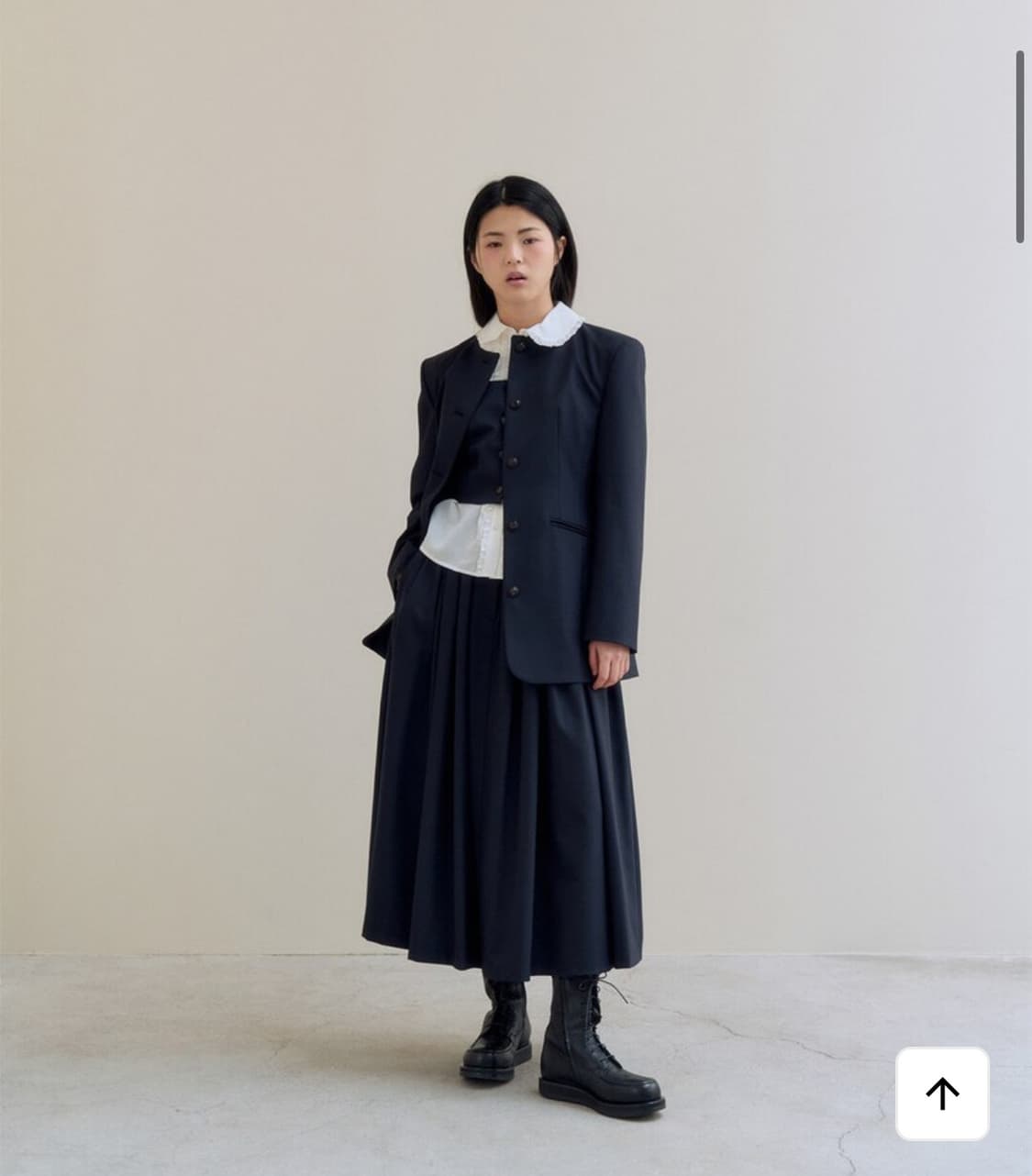 플레따 오버롤 스커트 네이비 S 상품이미지2