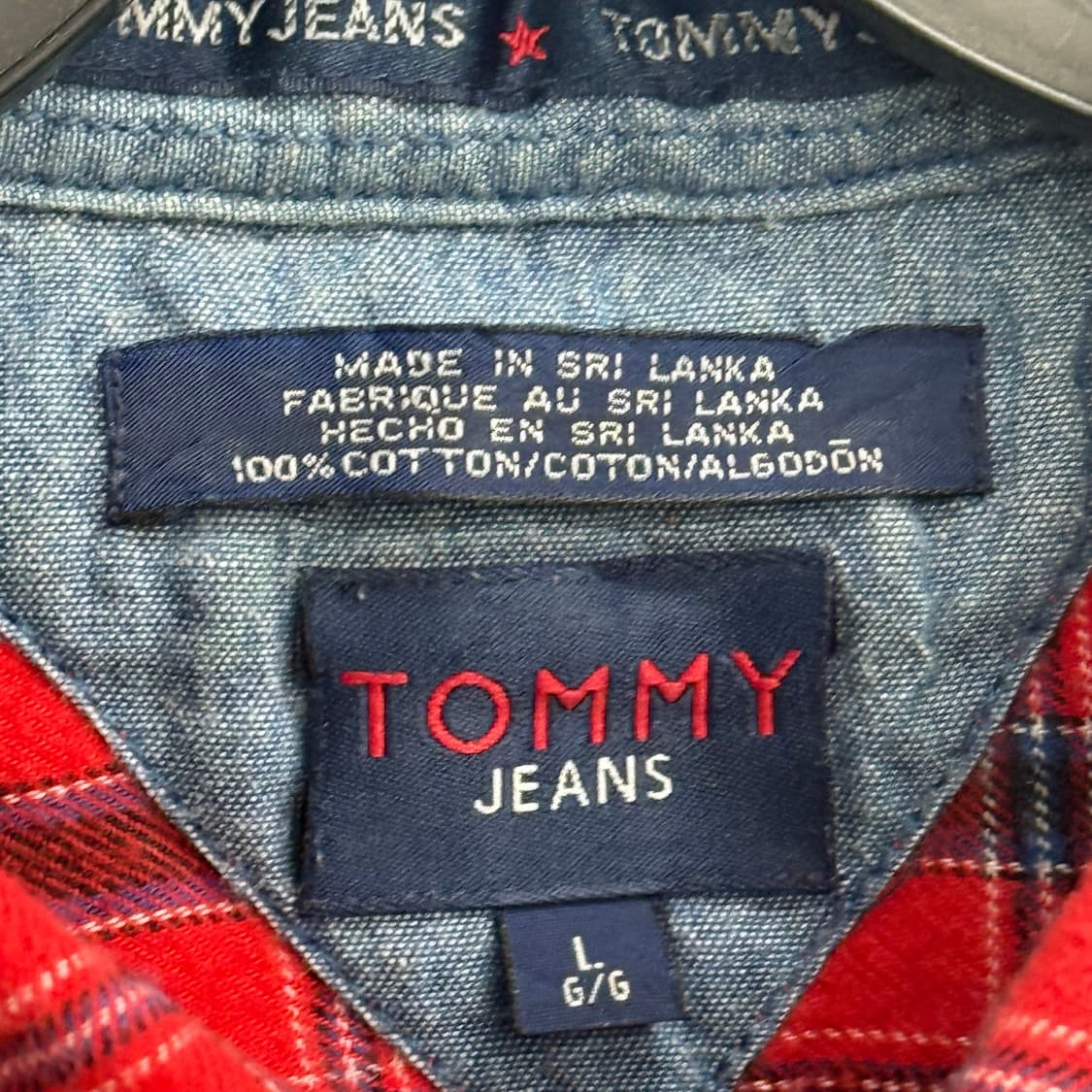 타미진스 엘보우 패치 스몰로고 플란넬 체크 셔츠 L 상품이미지2