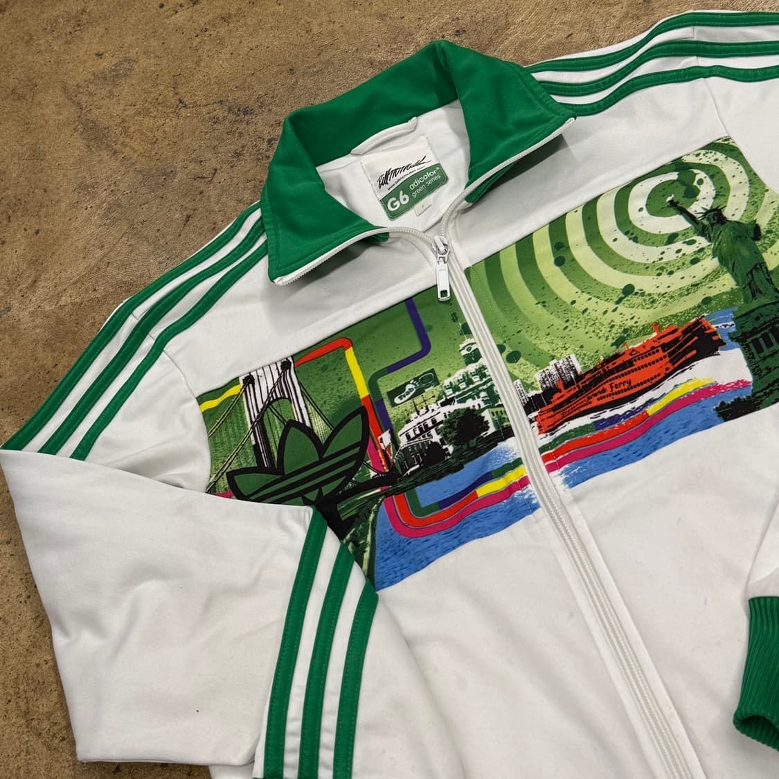 아디다스 흰초 화이트 그린 져지 트랙탑 상품이미지1