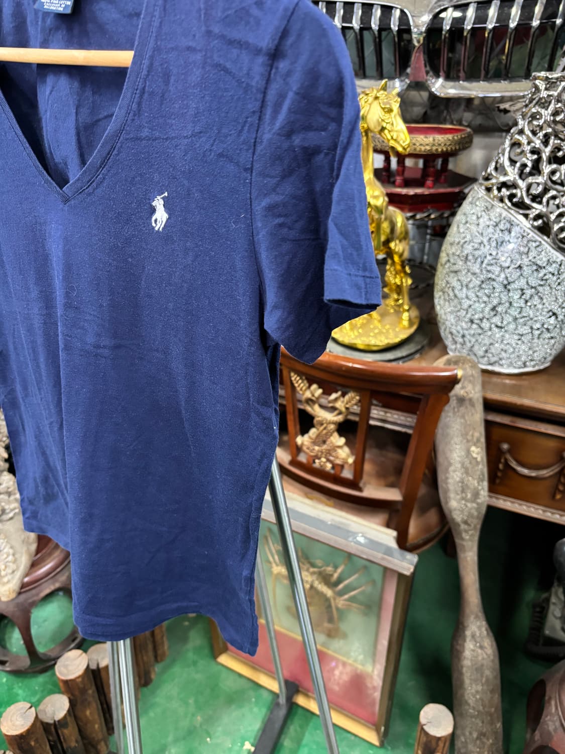 랄프 로렌 스포츠 네이비 브이넥 반팔 티셔츠 상품이미지3