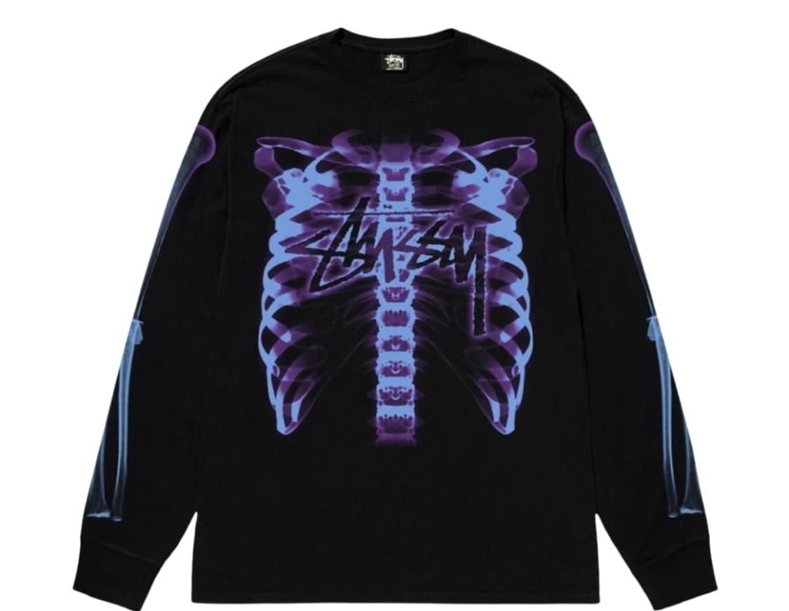 스투시 립 케이지 롱슬리브 티셔츠 블랙 상품이미지1