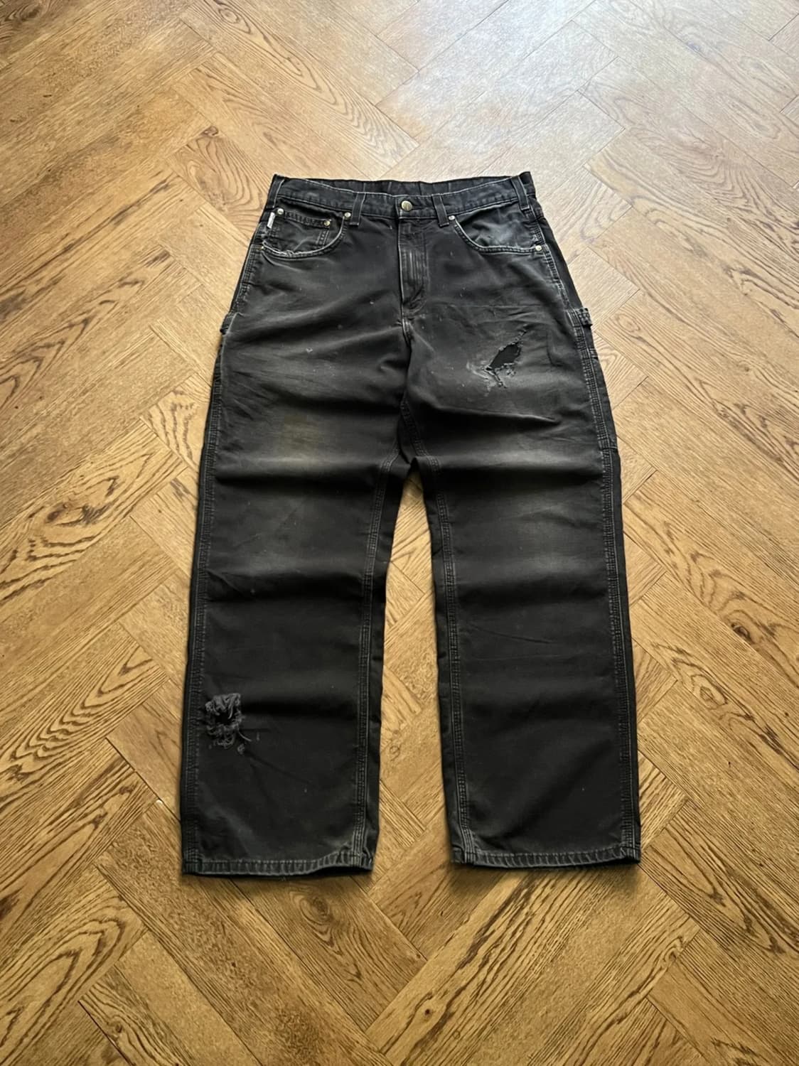 [32]칼하트 USA 빈티지 페이딩 블랙 카펜터 워크 팬츠 상품이미지1