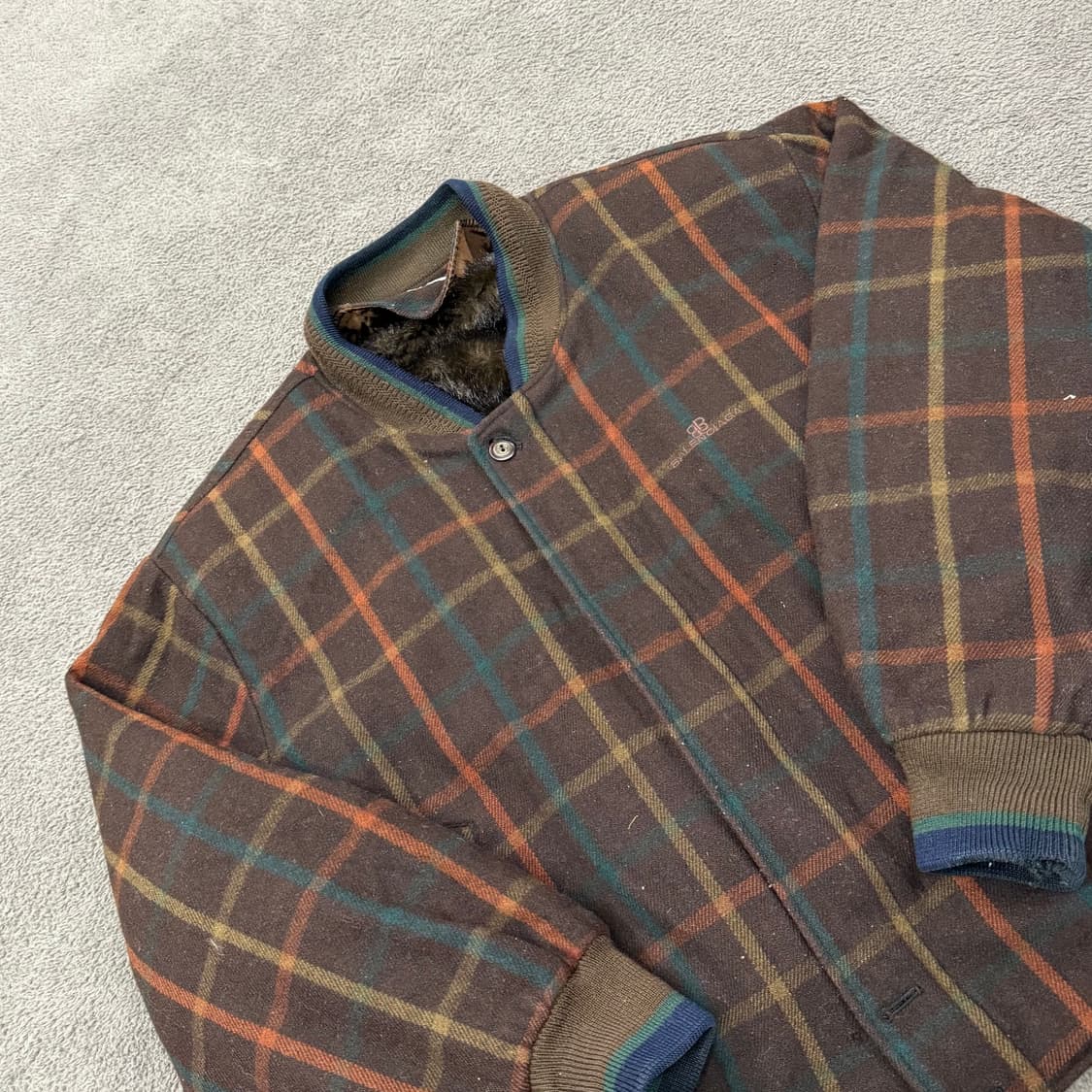 [정품/100] 발렌시아가 체크 울 봄버 자켓  상품이미지1