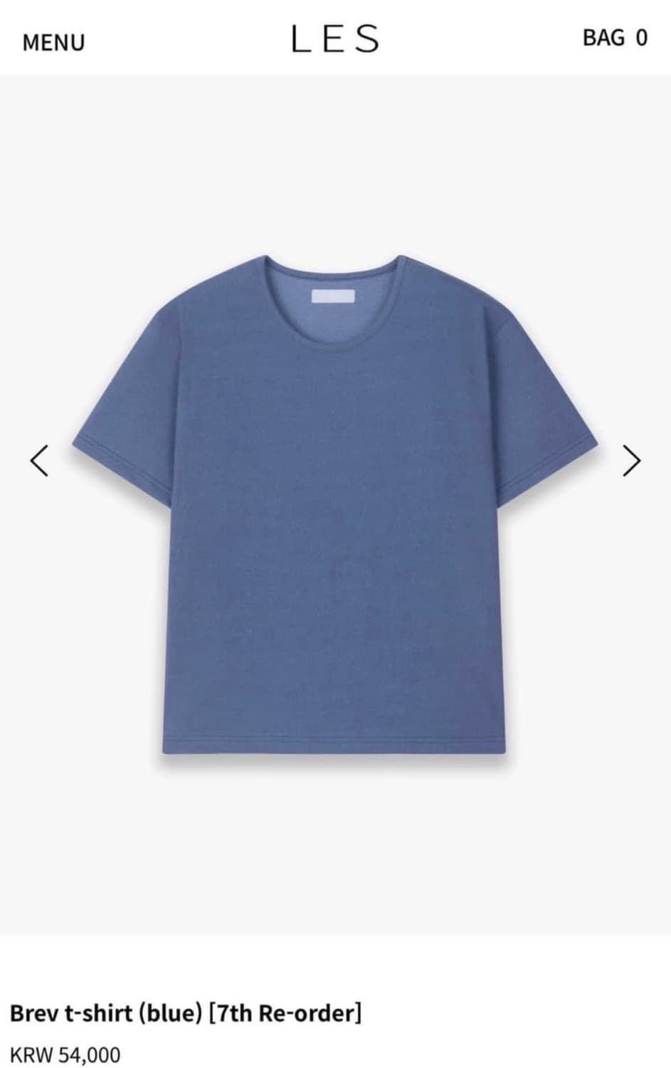 구매)) les brev t-shirt (blue) 1사이즈 상품이미지1