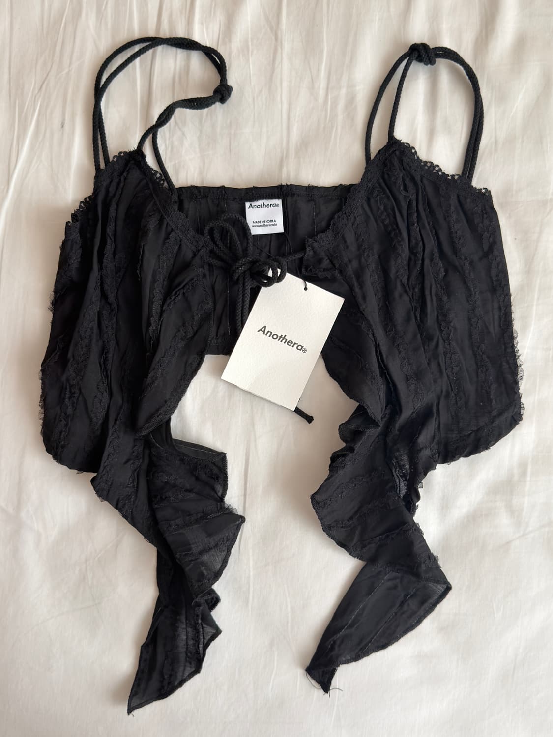 어나더에이 레이스 러플 뷔스티에 [블랙] 상품이미지2