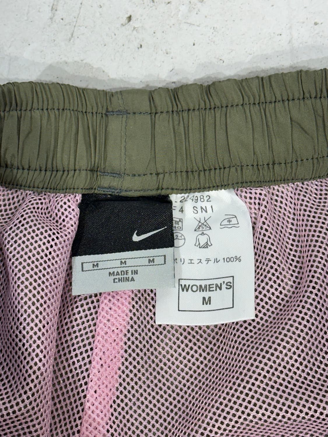나이키 카키 와이드 핑크 사이드 라인 로고 트랙 팬츠 추리닝 바지 M 상품이미지7