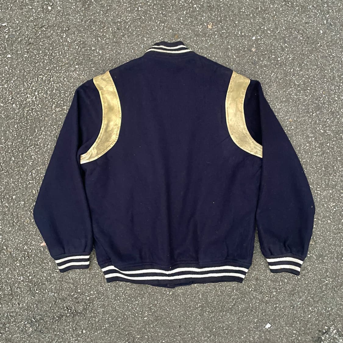 90s Campux 레더 스탠다드 울 바시티 스타디움 자켓 L 상품이미지3