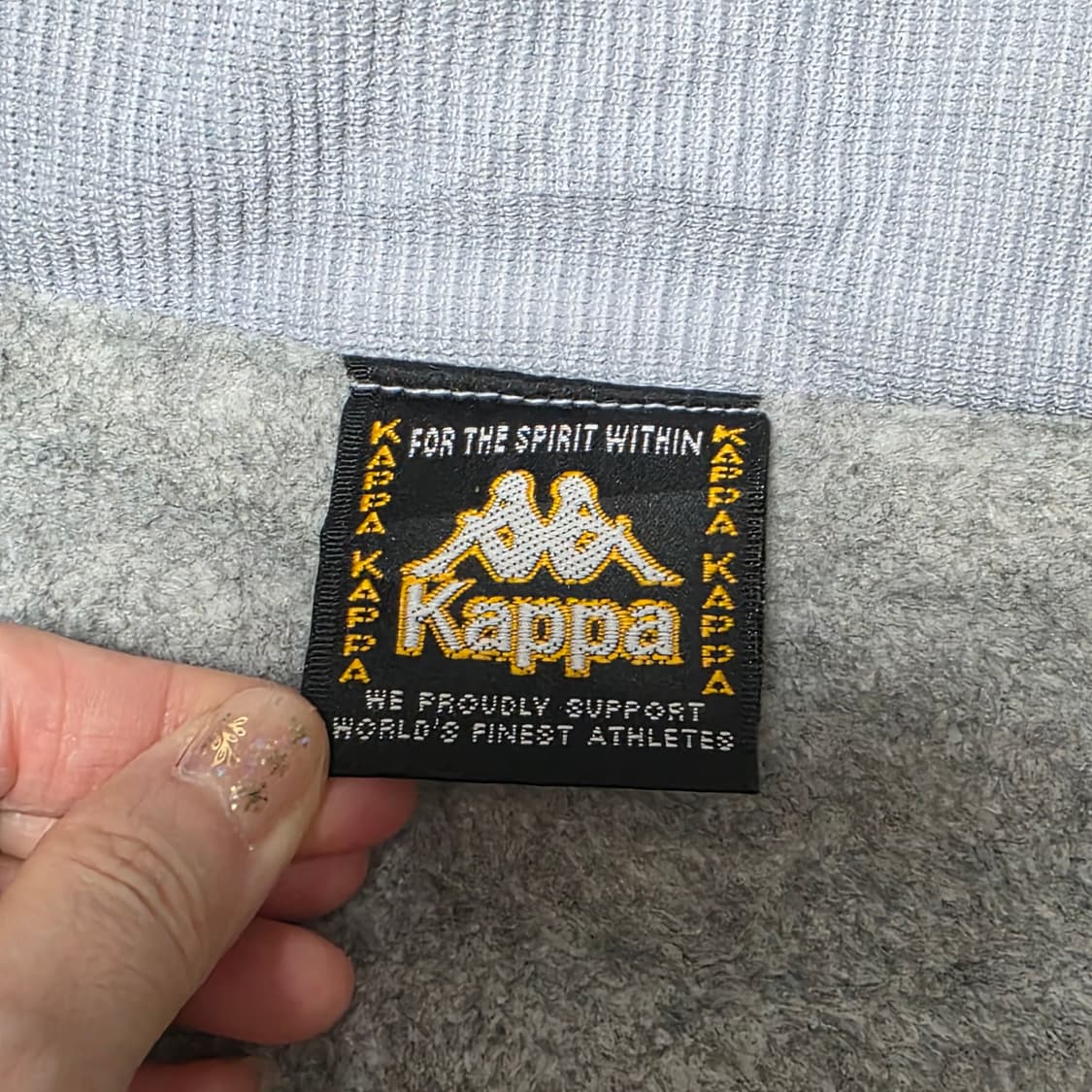 Kappa 일본판 빈티지)희귀실버x블루 올드스쿨 빅로고 후드 돕바 롱패딩 상품이미지3