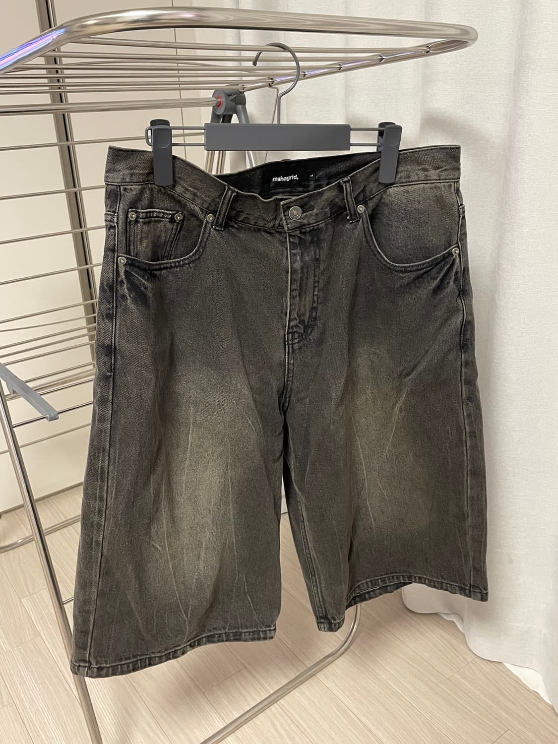 [L] 마하그리드 버뮤다팬츠 머드워싱 데님반바지 상품이미지3