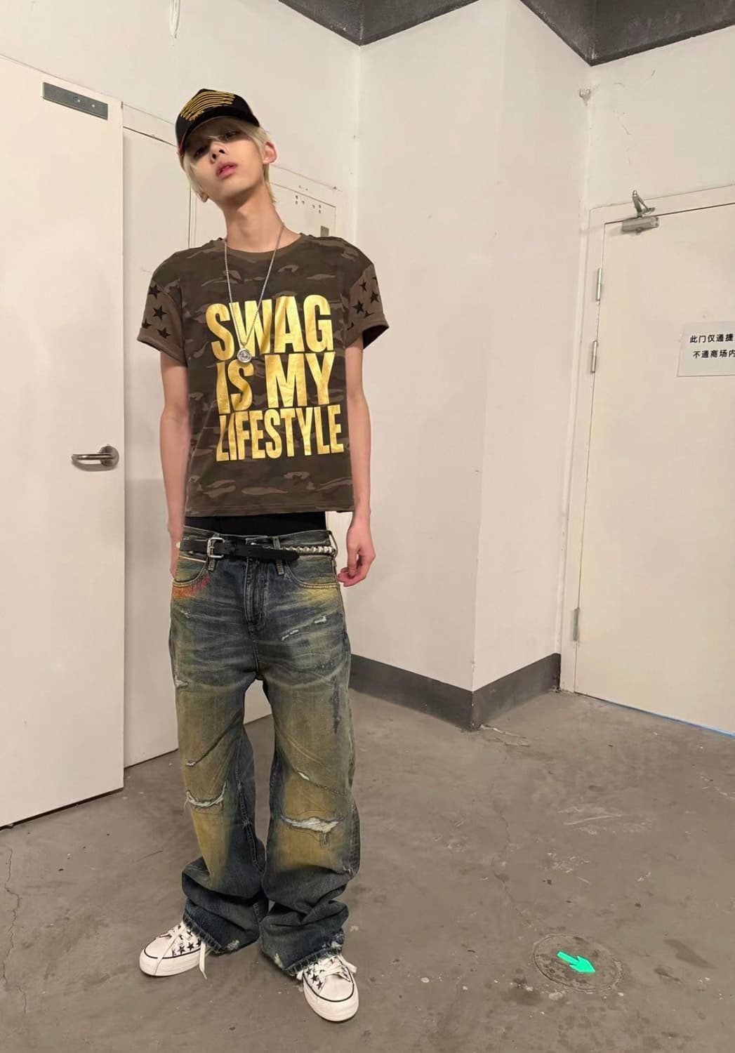 NumbAsia Gold Print Camo T-Shirt 상품이미지3
