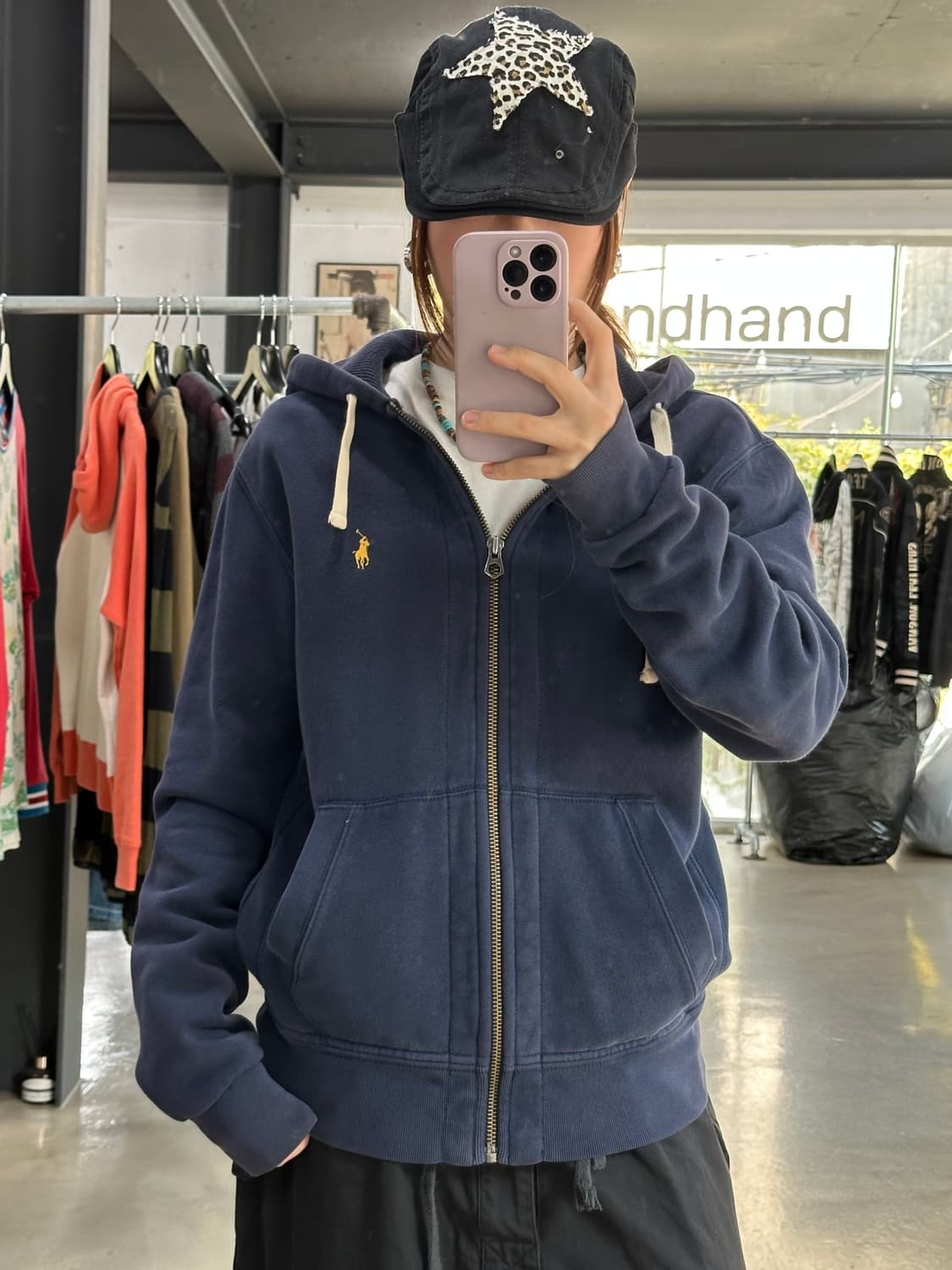 폴로랄프로렌 코튼후드집업 네이비 상품이미지1