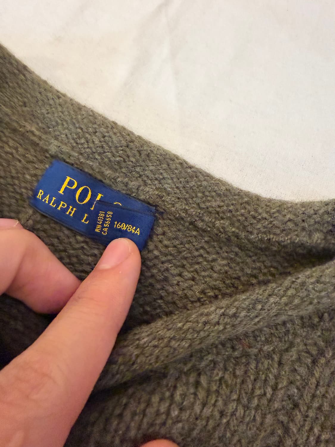 폴로 랄프로렌 말차맛 꽈배기 케이블 울 니트 올리브 카키 상품이미지5