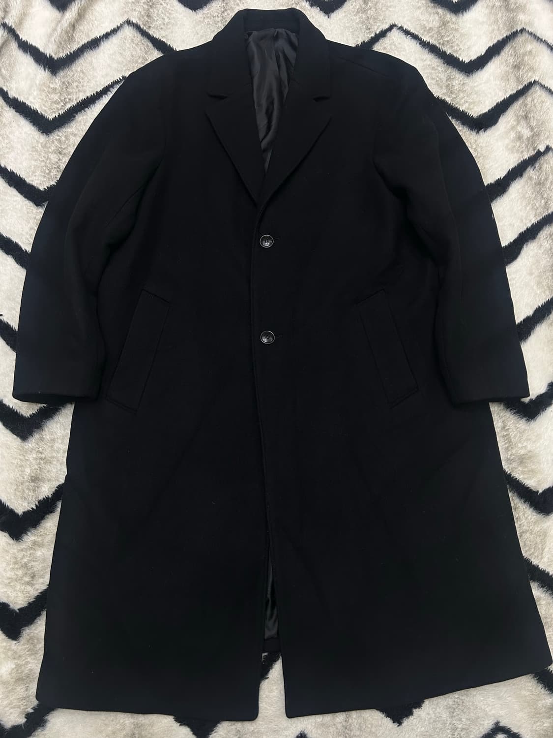 [L]COOR MTR 캐시미어 오버핏 싱글 롱 코트/블랙 상품이미지2