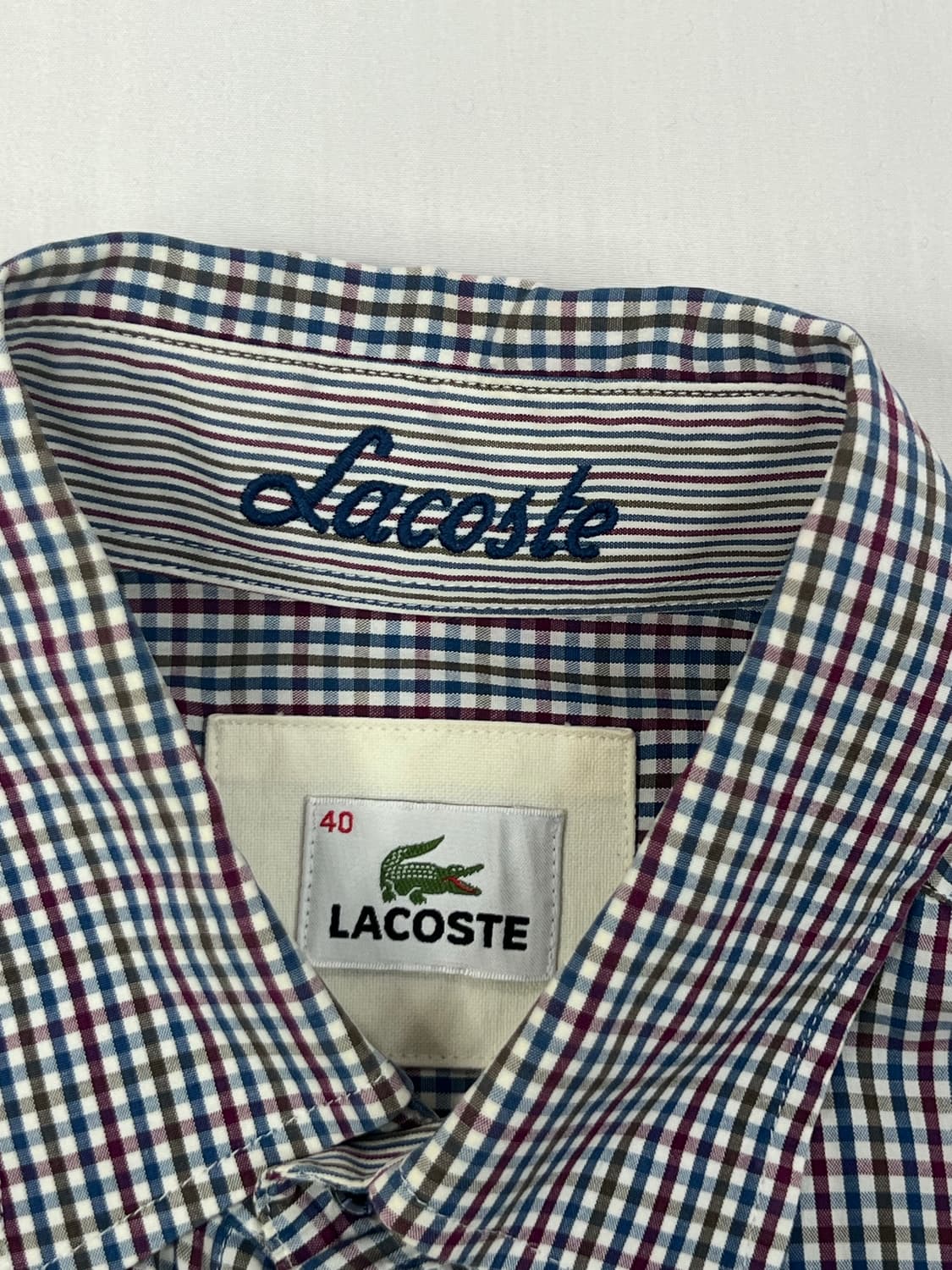 라코스테 체크 빈티지 옥스퍼드 코튼 셔츠 상품이미지3