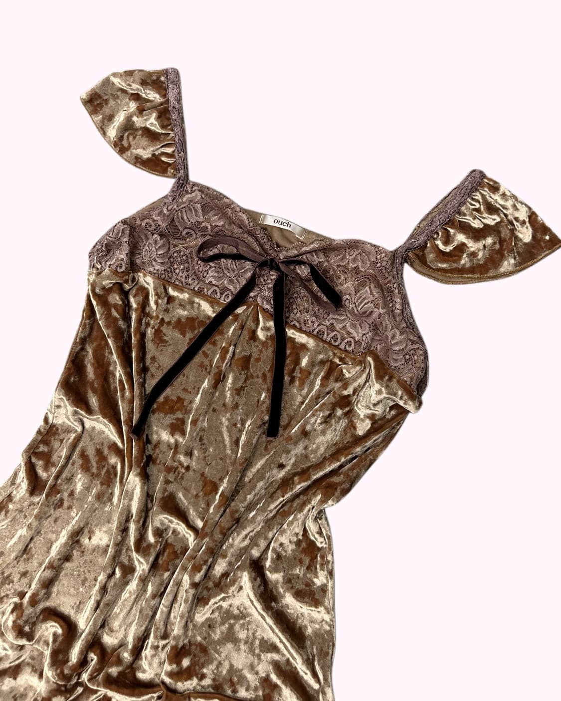 velvet lace ribbon dress 상품이미지2
