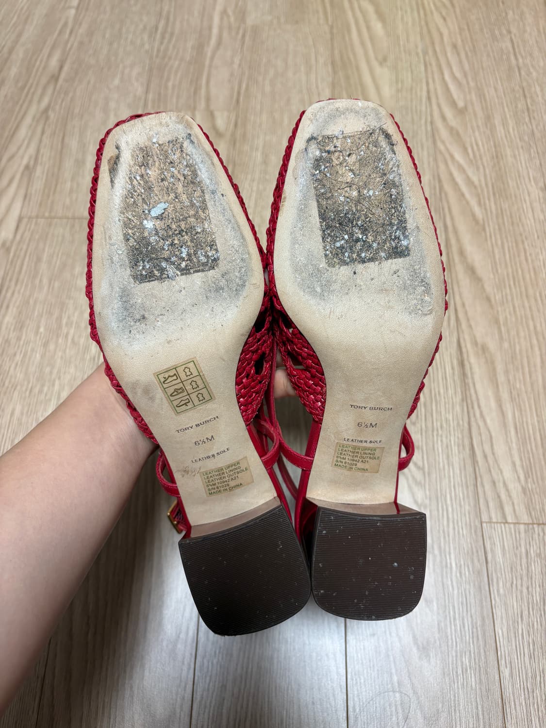 토리 버치 위빙 가죽 샌들 힐 상품이미지2