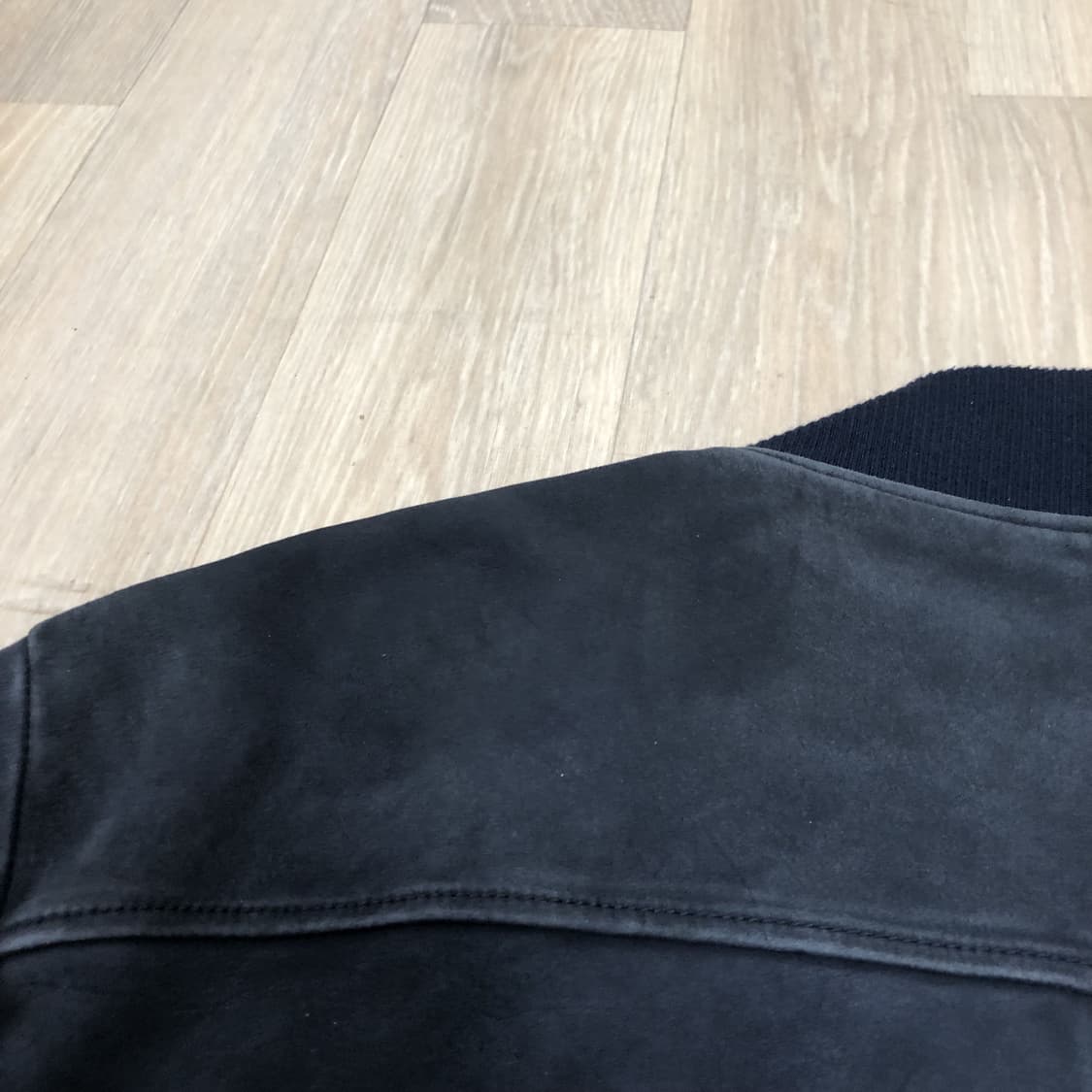 (50) 럭스통 LUXTONG 램스킨 스웨이드 봄버 바시티 블루종 네이비 상품이미지8