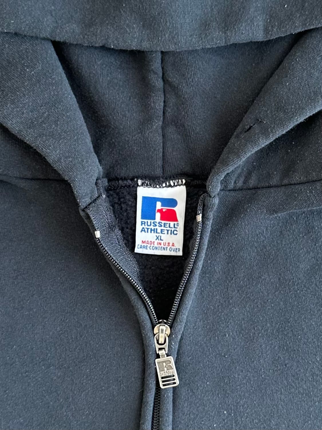 90s 빈티지 러셀 후드집업 블랙 XL USA 상품이미지6