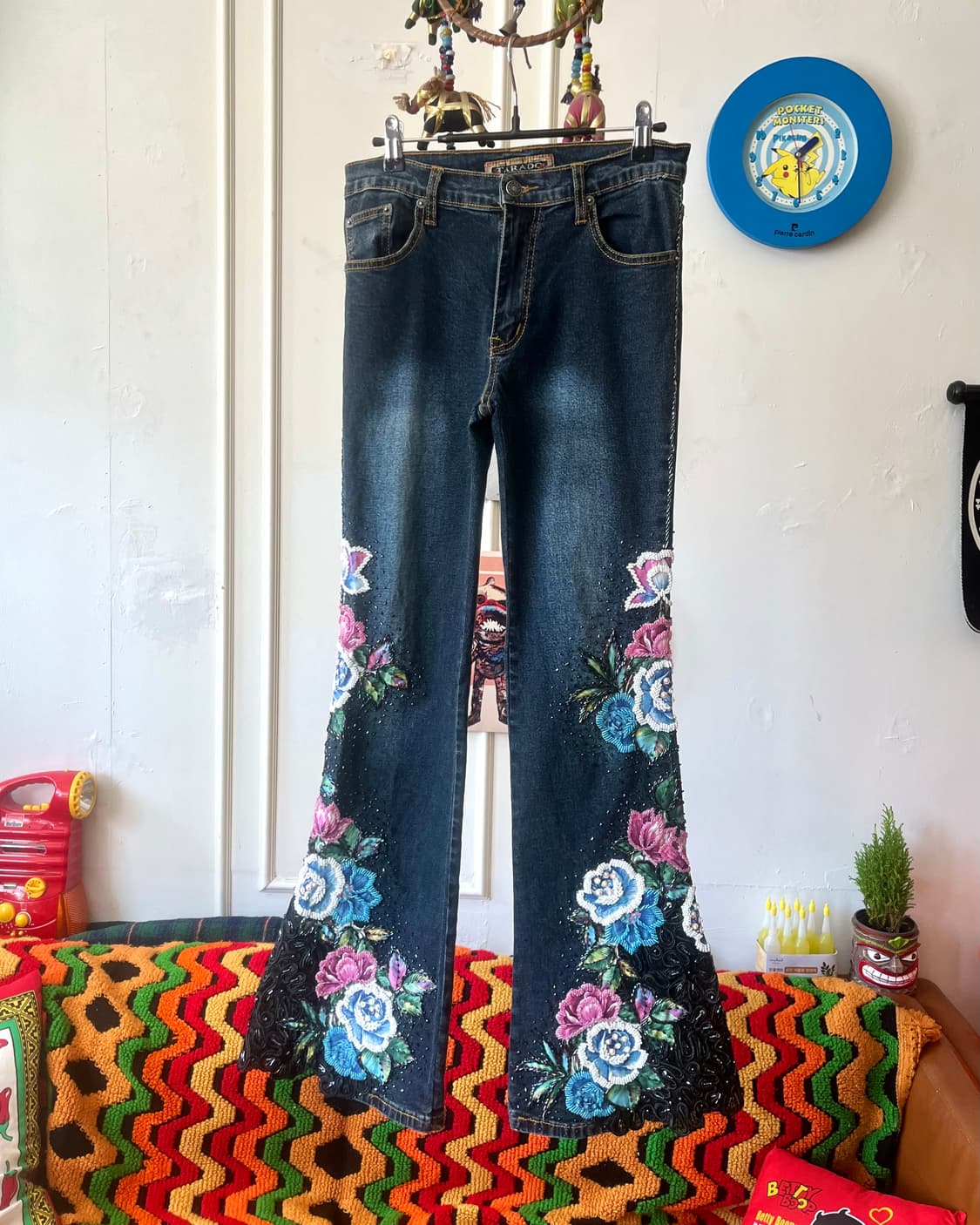 90-00s TARADO 3D Floral Flare Jeans 상품이미지3