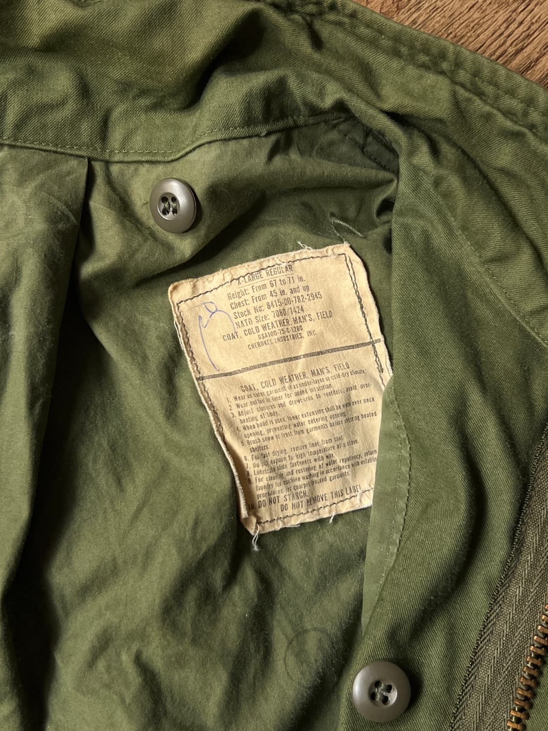 [XL]70's 오리지널 U.S ARMY 3세대 M65 필드자켓 상품이미지3
