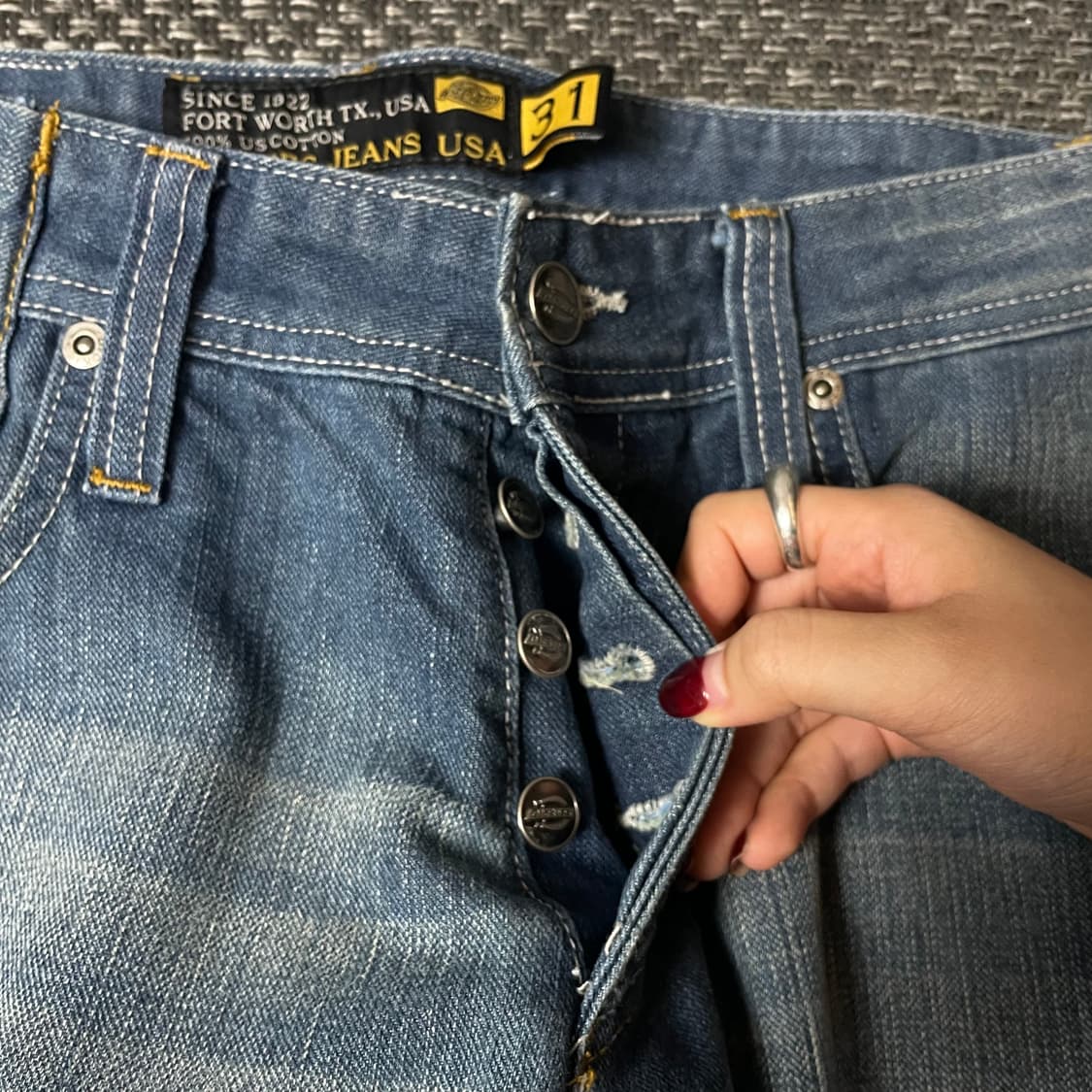 (31) 디키즈 버튼플라이 중청 레귤러핏 스트레이트 레그 데님  팬츠 상품이미지5