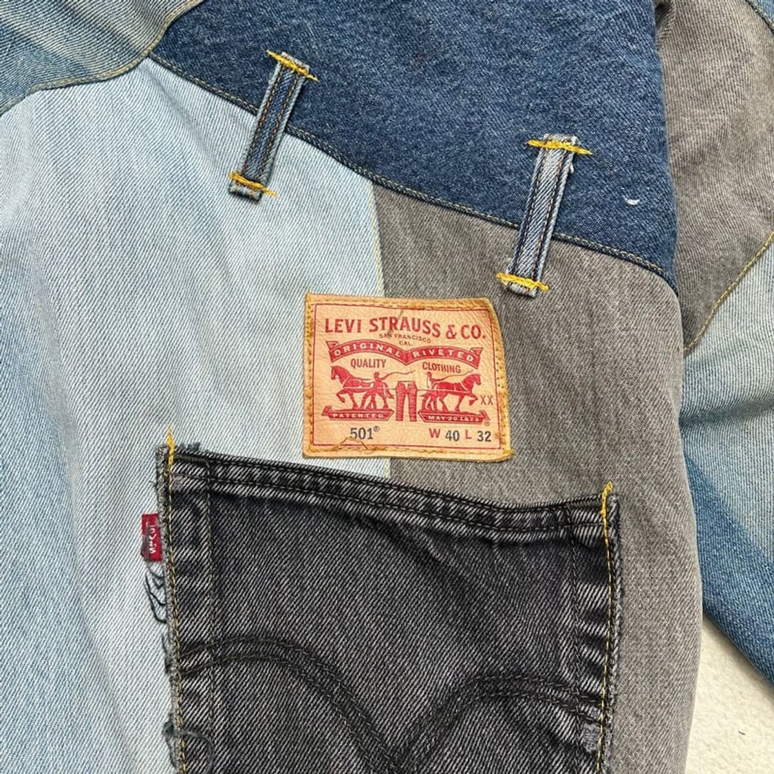 리바이스 리메이크 패치워크 춘추 청자켓 오버핏 OS 상품이미지4