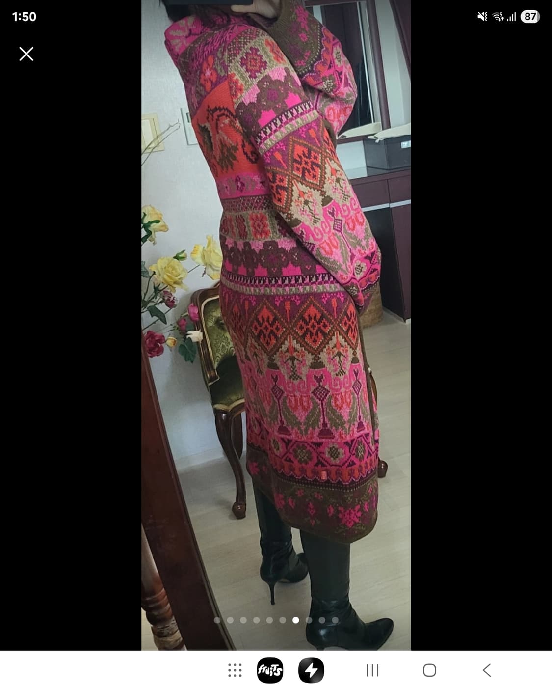 정품 오일릴리 롱니트 코트 코니즈 이태리 메이드 상품이미지3