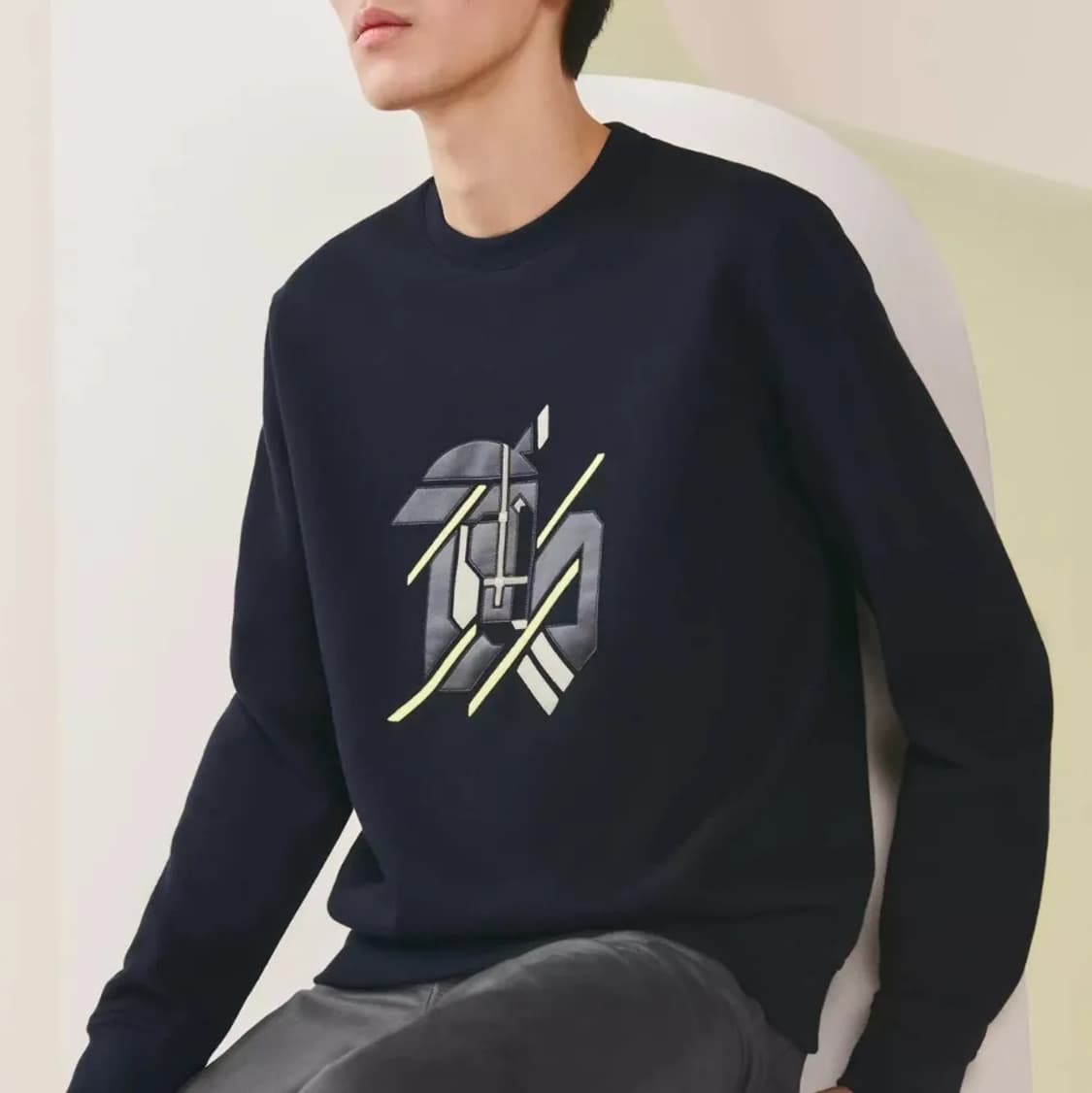 [K] 에르메스 레더패치 스웨트셔츠 상품이미지6