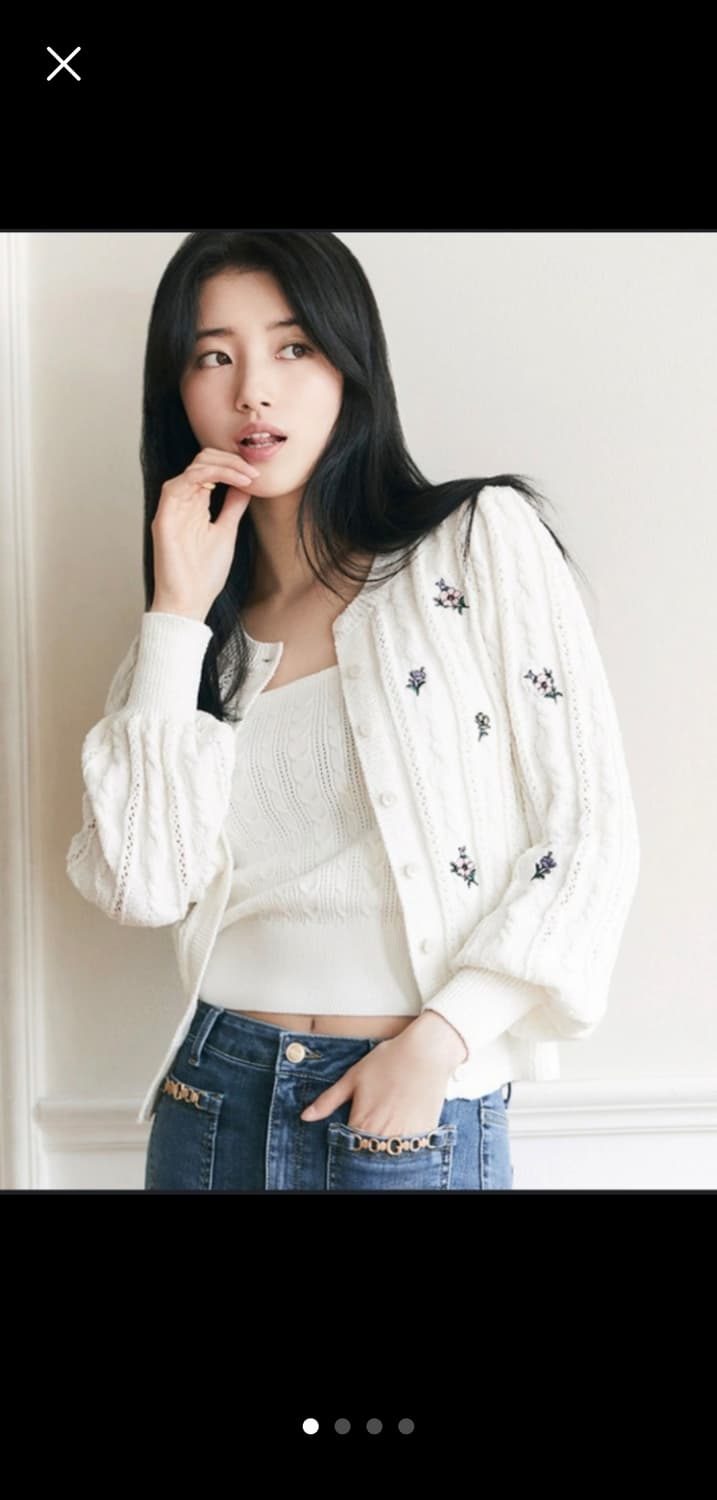 게스 꽃 자수 수지 가디건 XS 상품이미지1