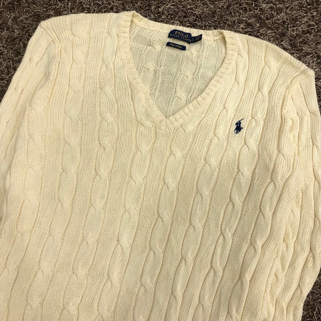 폴로 랄프로렌 아이보리 브이넥 니트  상품이미지3