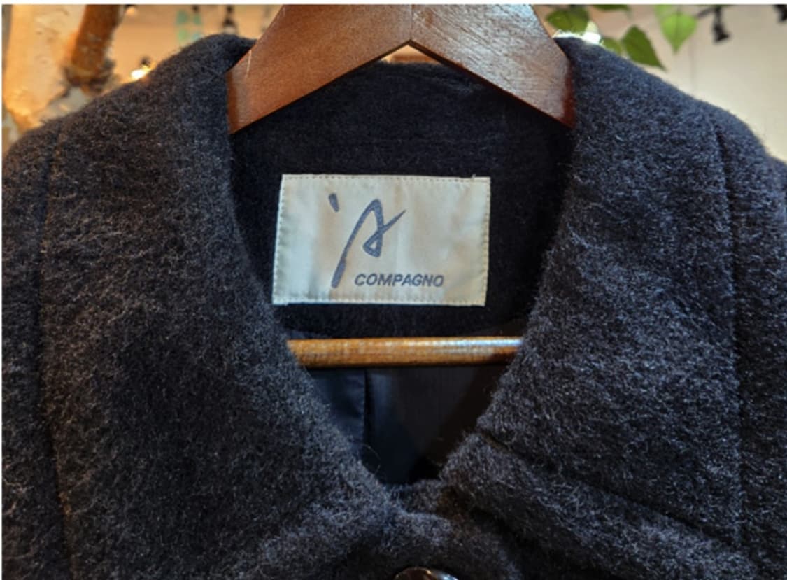 일본판 A compagno 도톰한 알파카 오버핏 블랙 롱 코트 상품이미지4