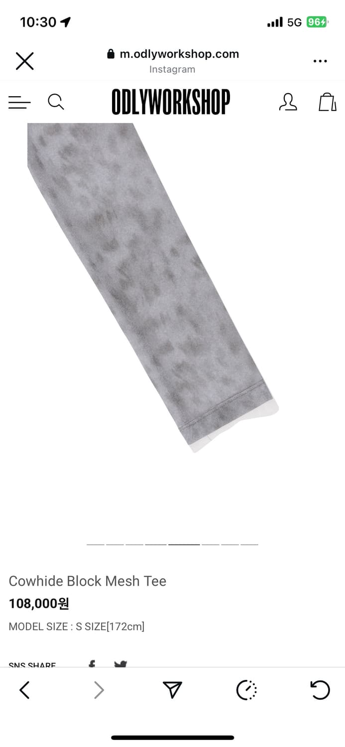 오들리워크샵 Cowhide Block Mesh Tee 상품이미지5