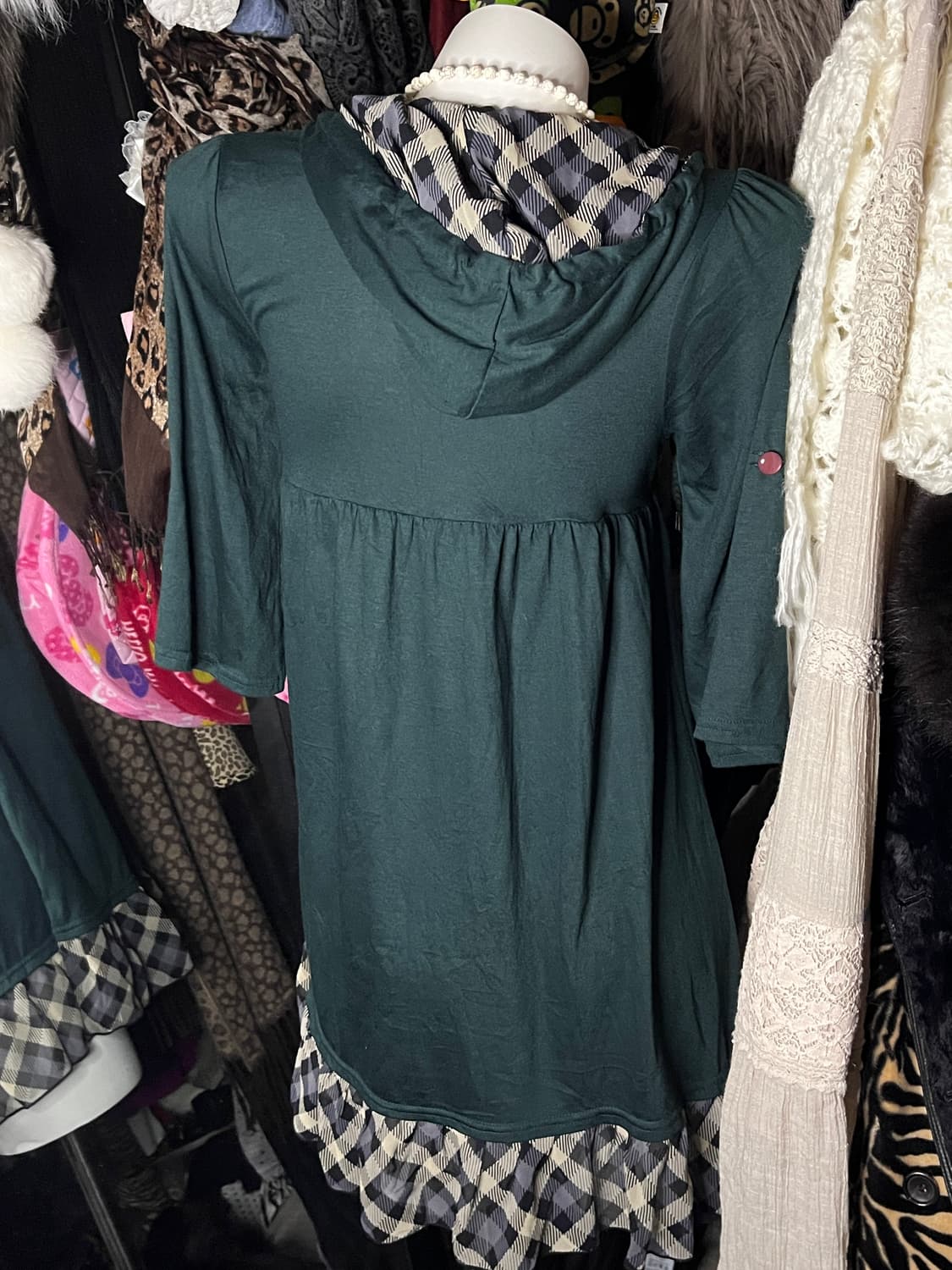 y2k 모리 공겜여주 레이어드 후드 긴팔 상품이미지3