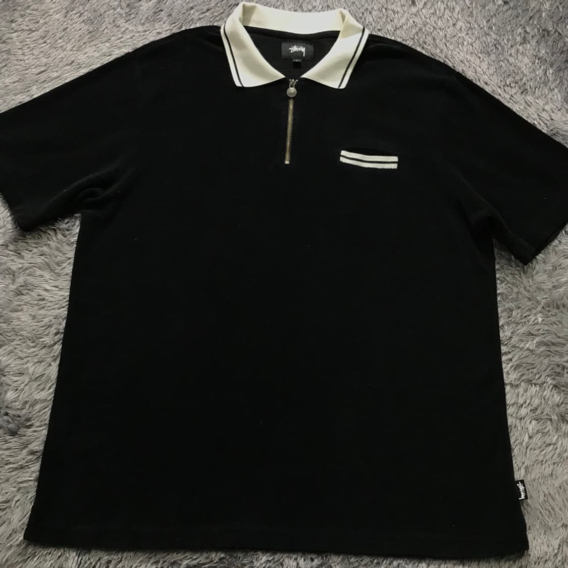 [[L,A급,공용] 스투시(STUSSY) 테리 반집업 니트 폴로티@723 상품이미지1
