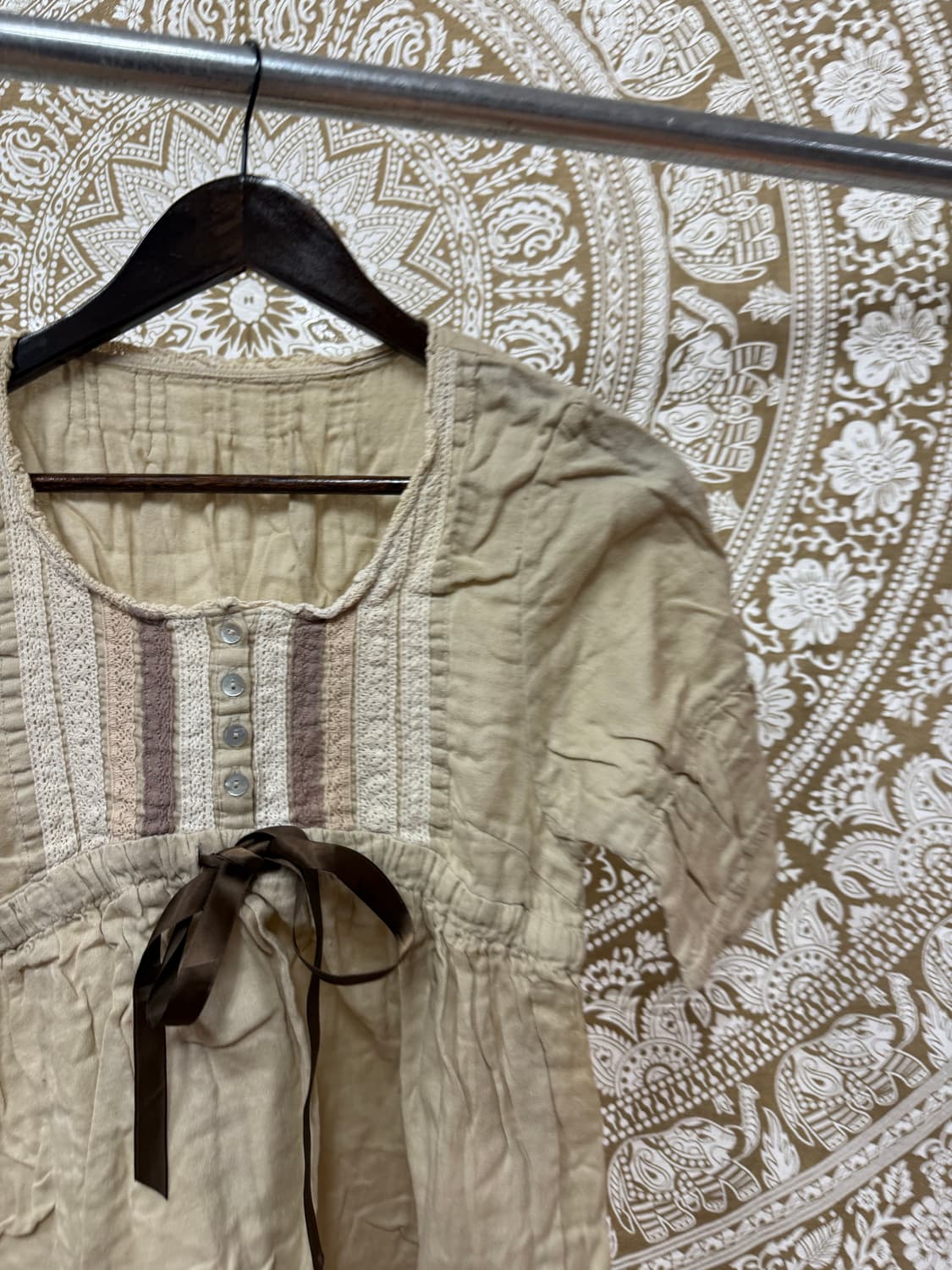 제페니즈 빈티지 여성 반팔 모리 블라우스  상품이미지4