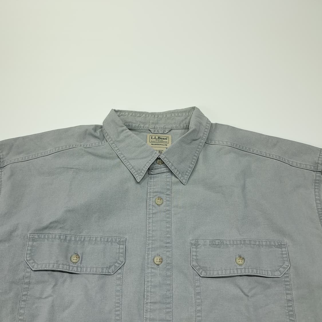 CL501 XL 엘엘빈 00s 말레이시아판 투포켓 실버그레이 워크 셔츠 상품이미지2