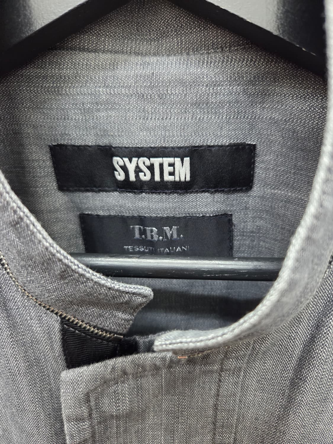 시스템 차이나카라 데님 셔츠 자켓 상품이미지3