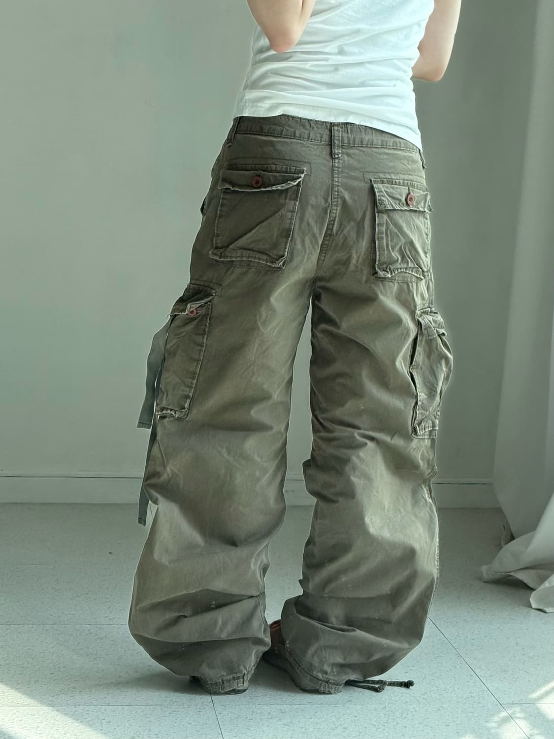 빈티지 카키 브라운 카고팬츠 상품이미지4