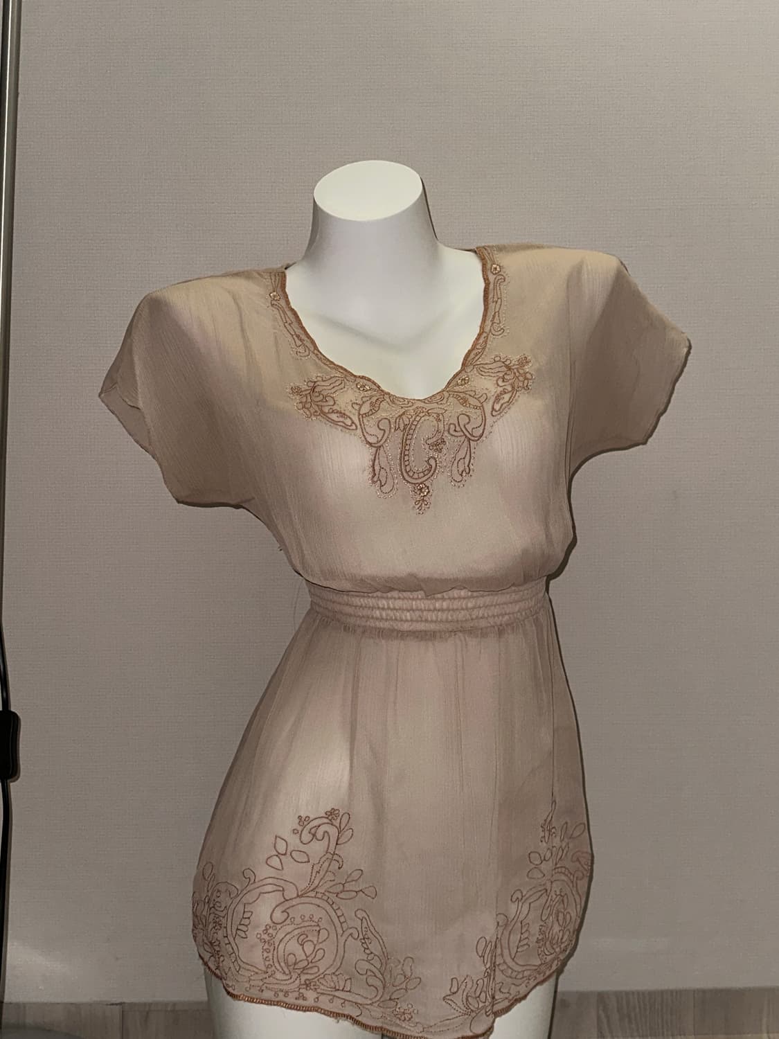 빈티지 페어리코어 시스루 반소매 블라우스 상품이미지5