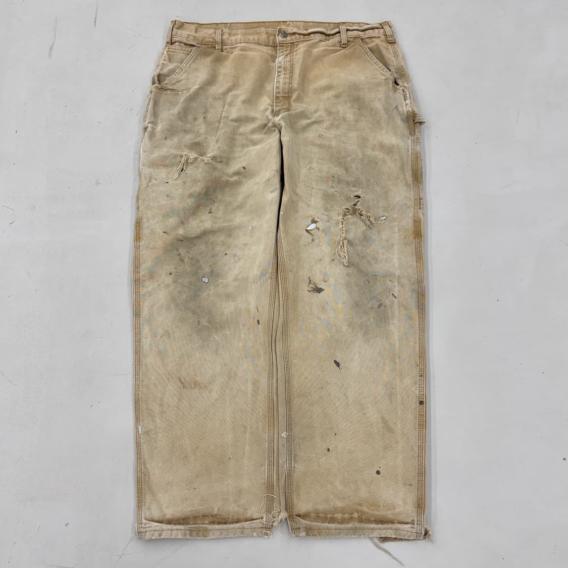 칼하트 OG 가죽패치 페이딩 카펜터 와이드 덕캔버스 워크팬츠 상품이미지2