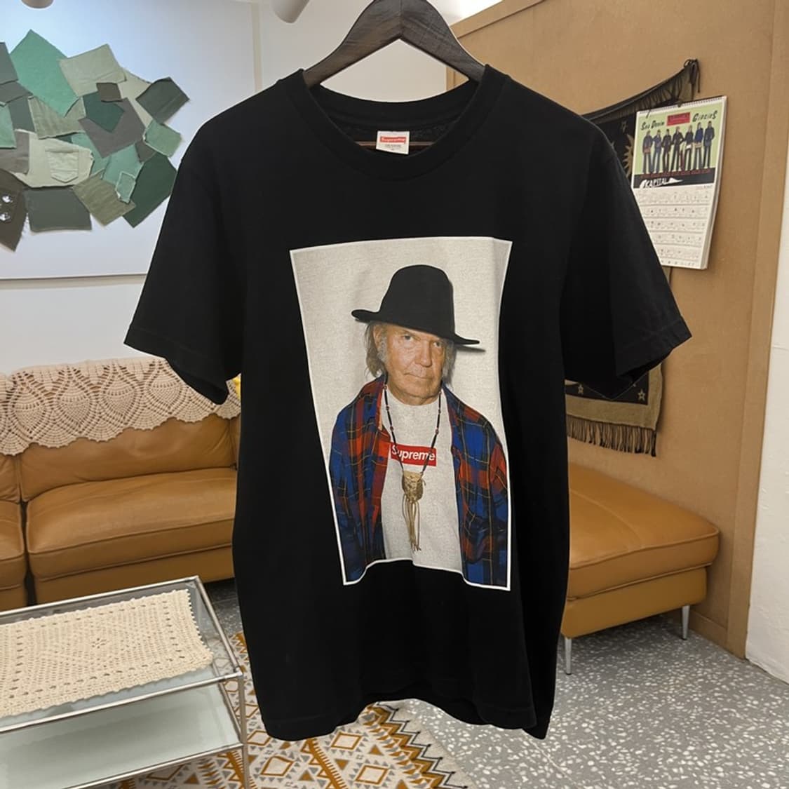 슈프림X닐영 올드스쿨 레트로 펑크 프린팅 반팔티 M C11000 상품이미지3