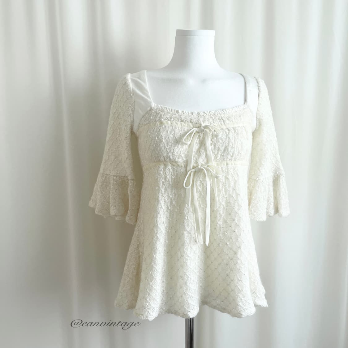 LIZ LISA light cream ribbon knit top  상품이미지2