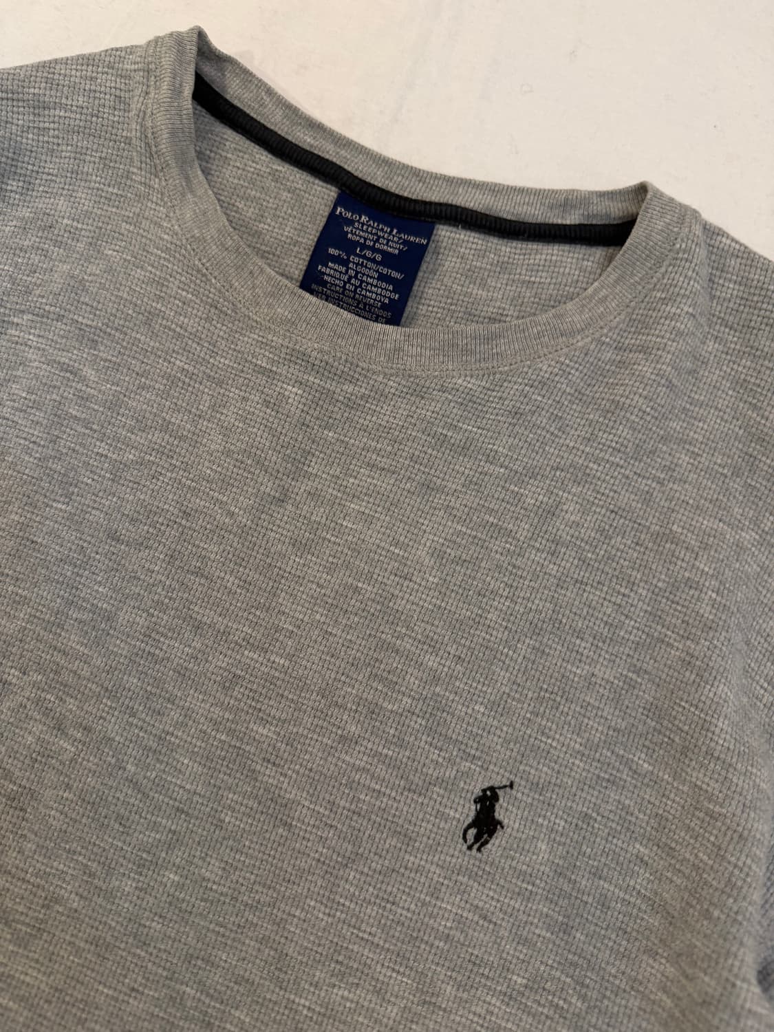 폴로 랄프로렌 와플 써멀 롱슬리브 긴팔티 그레이 상품이미지2