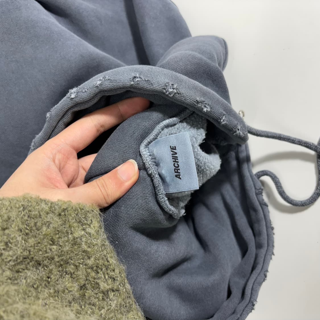 XL-XXL 빈티지 블리치그레이 루즈오버핏 그런지 스웻 후드집업 상품이미지4