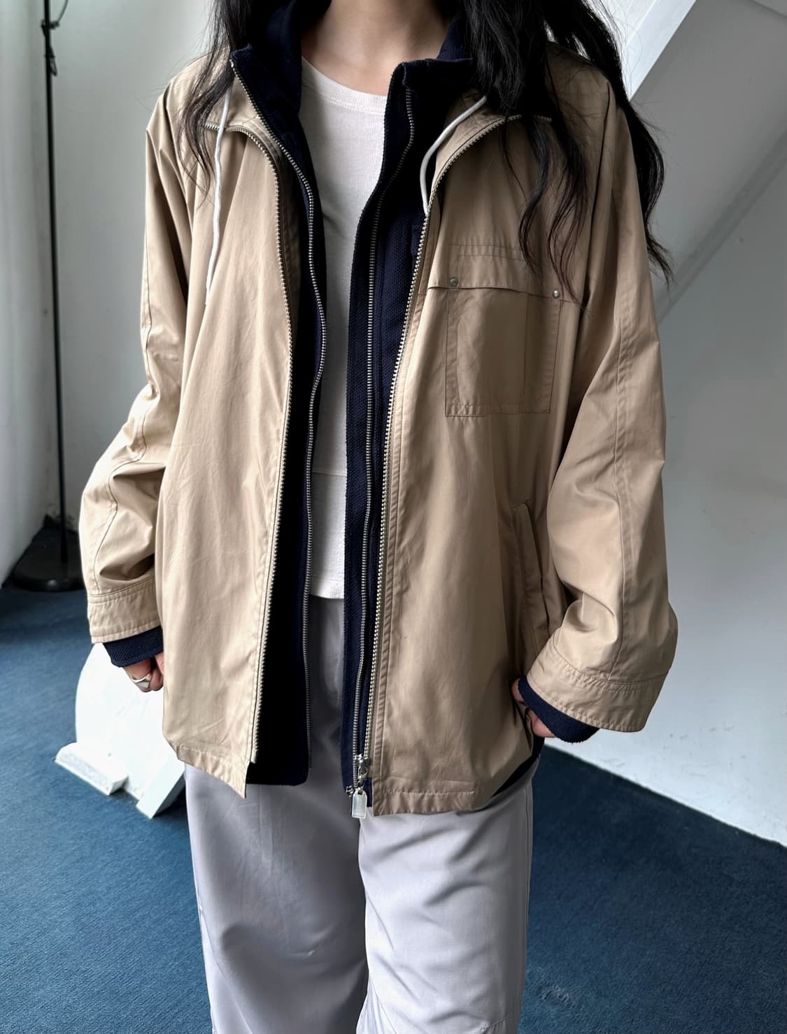 Light poly utility design zip jacket 상품이미지3