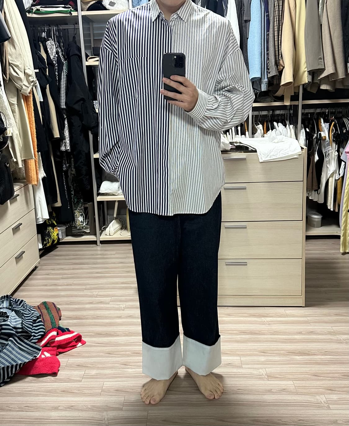 준지 스트라이프 셔츠 46 판매합니다 상품이미지6