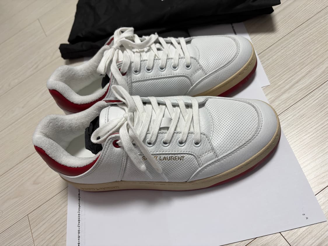 생로랑 SL61 화이트 레드 스니커즈 41(260) 상품이미지3